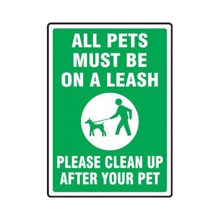 PET SIGNS ALL PETS MUST BE ON A LEASH MCAW565XT